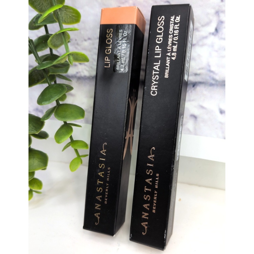 NIB LOT 2!🥰Anastasia Beverly Hills Lip Gloss Amber Sparkle & Glass Crystal
